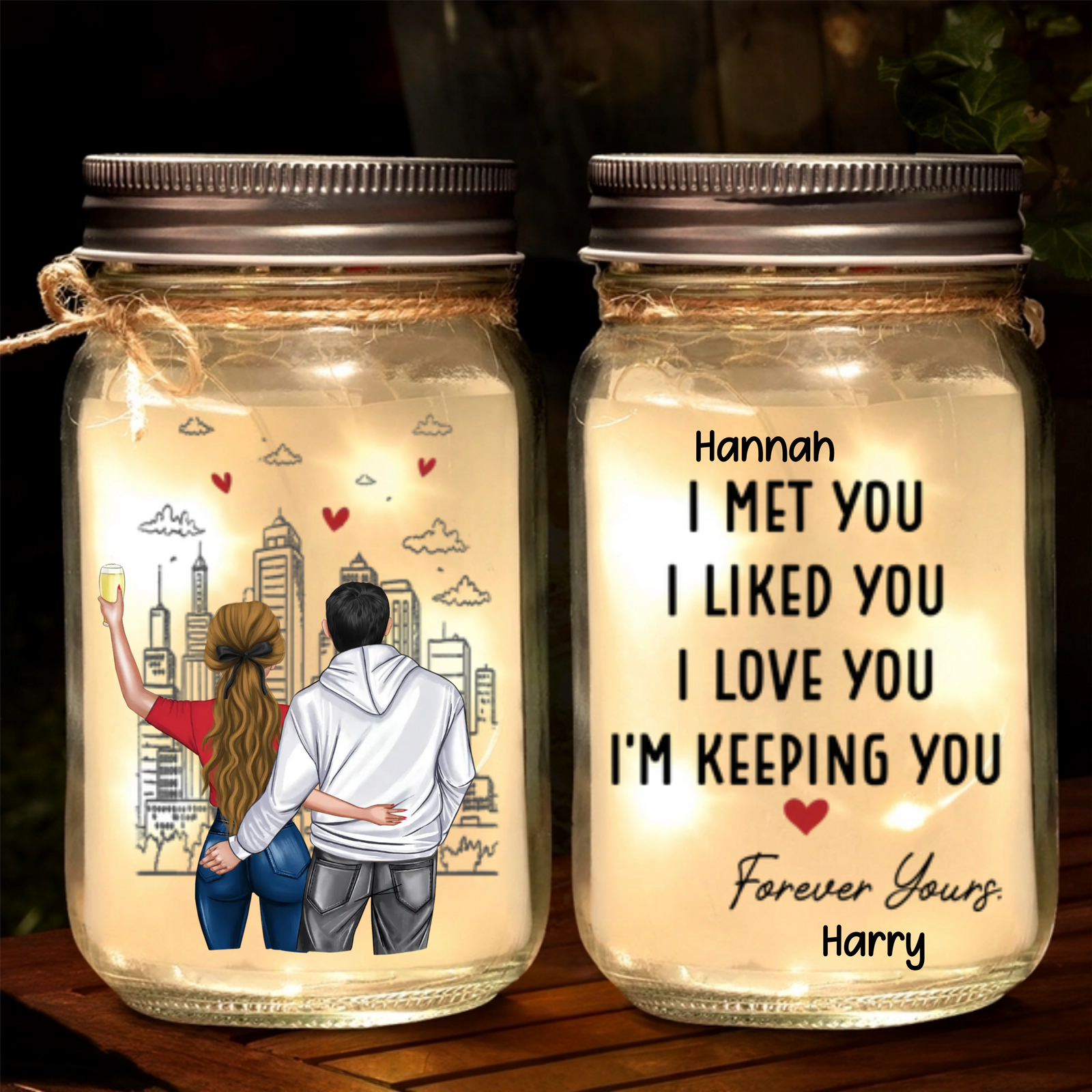 You're Not Just My Everything - Personalized Mason Jar Light - Gift For Couple, Anniversary Gift, Valentine's Day Gift