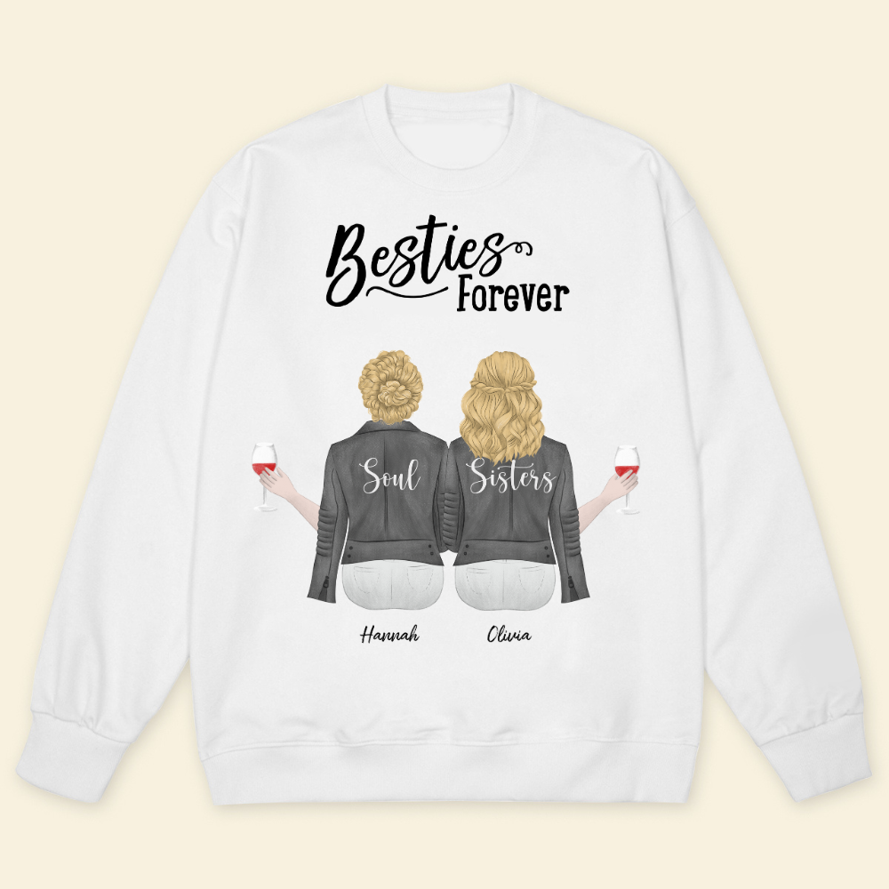 Besties Forever Wine Glass - Personalized Sweatshirt - Gift For Sisters, Bestie, Friends banner-1_cb1a63da-38f4-4ddf-a696-246d03d88cbe.png