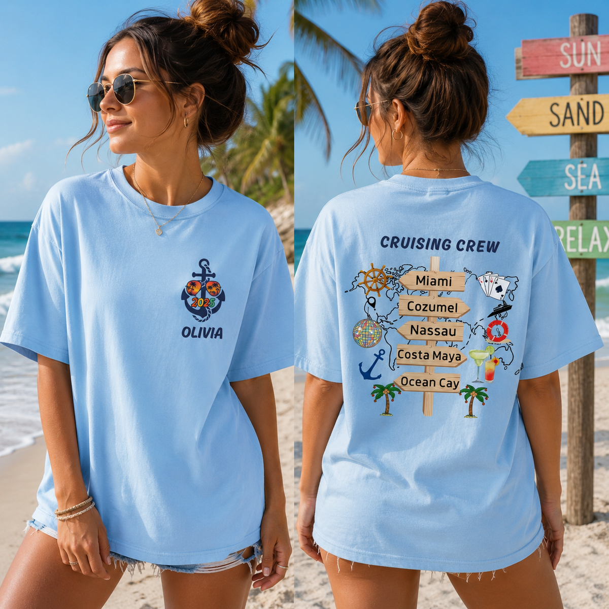 Custom Family Cruise Vacation Shirt, Custom Cruise Destinations Matching Shirt, Personalized Family Christmas Cruise, Adventure Traveler