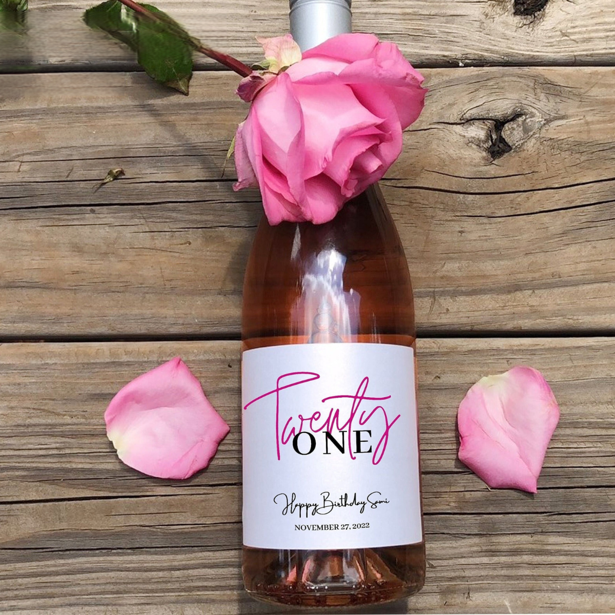 Custom Birthday Wine Label/Personalized Champagne Label/Custom Birthday Gift For Friend/21 Birthday Gift For Her/21st Gift For Her