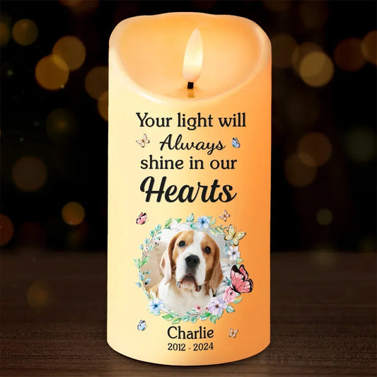 Custom Photo In Loving Memory Of A Loyal Friend - Custom LED Flameless Candle - Sympathy Gift, Christmas Gift For Pet Owners, Pet Lovers