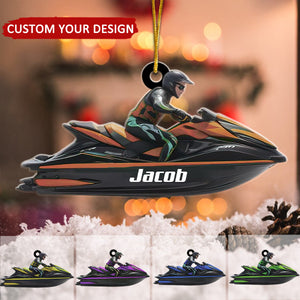 Jet Ski Personalized Christmas Acrylic Ornament, Christmas Gift For Jet Ski Lovers