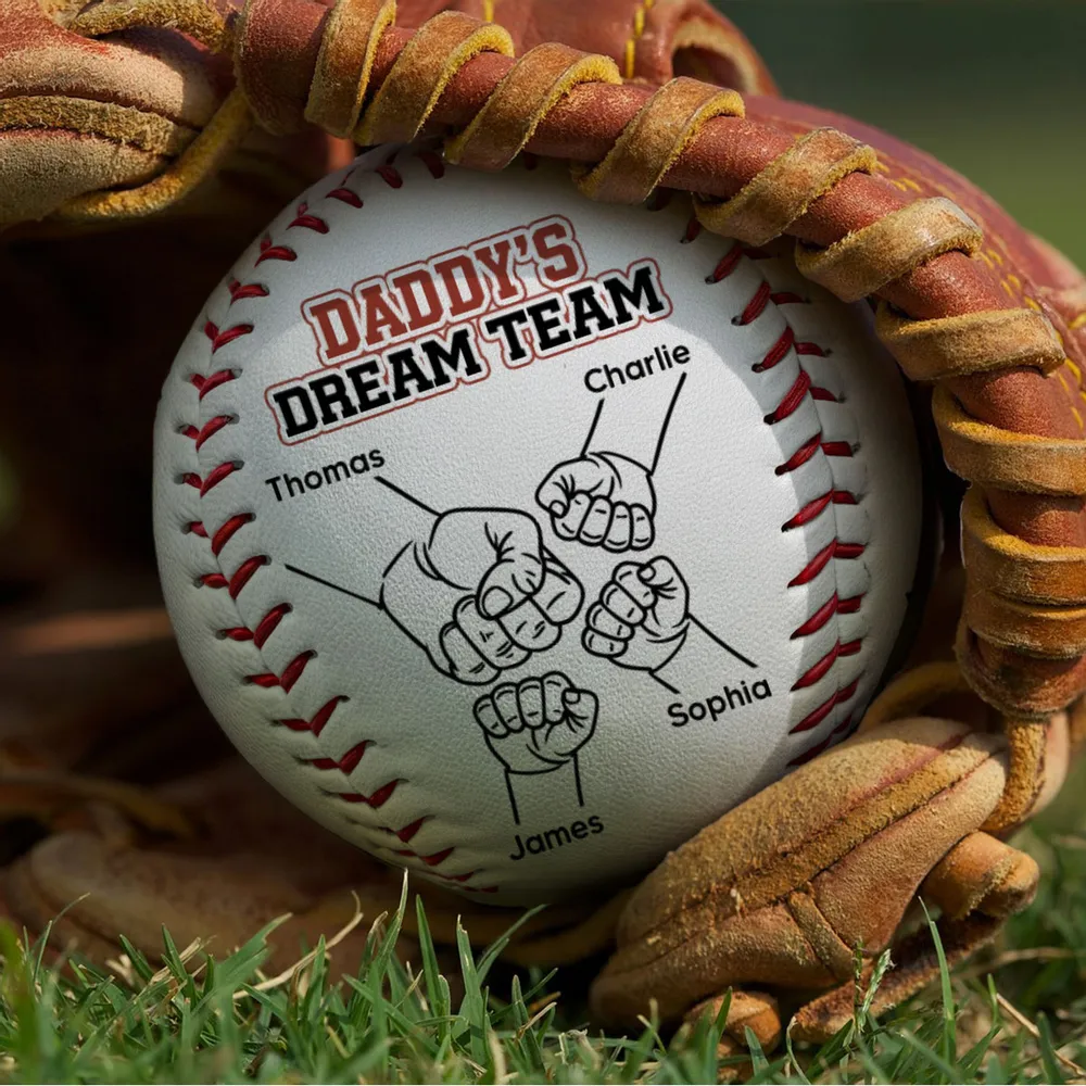 Daddy's Dream Team - Custom Baseball - Gift For Daddy Papa, Father's Day, Birthday Gift