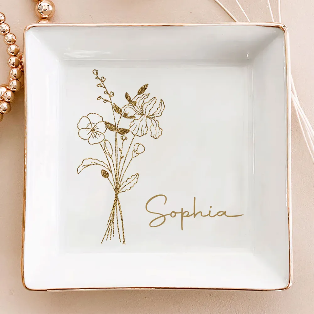 Friends Are Blossoms That Last Forever - Personalized Custom Jewelry Dish