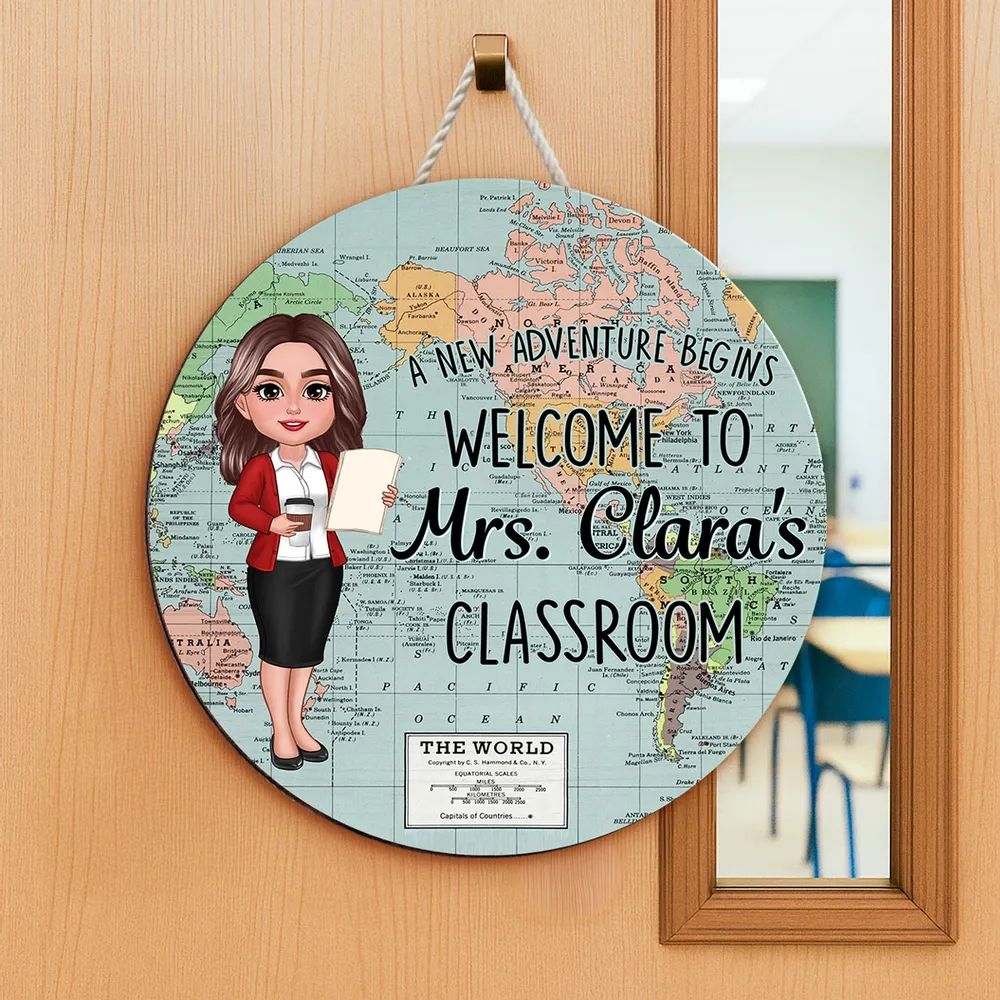A New Adventure Begins - Personalized Wooden Sign - Gift For Teacher, Back To School