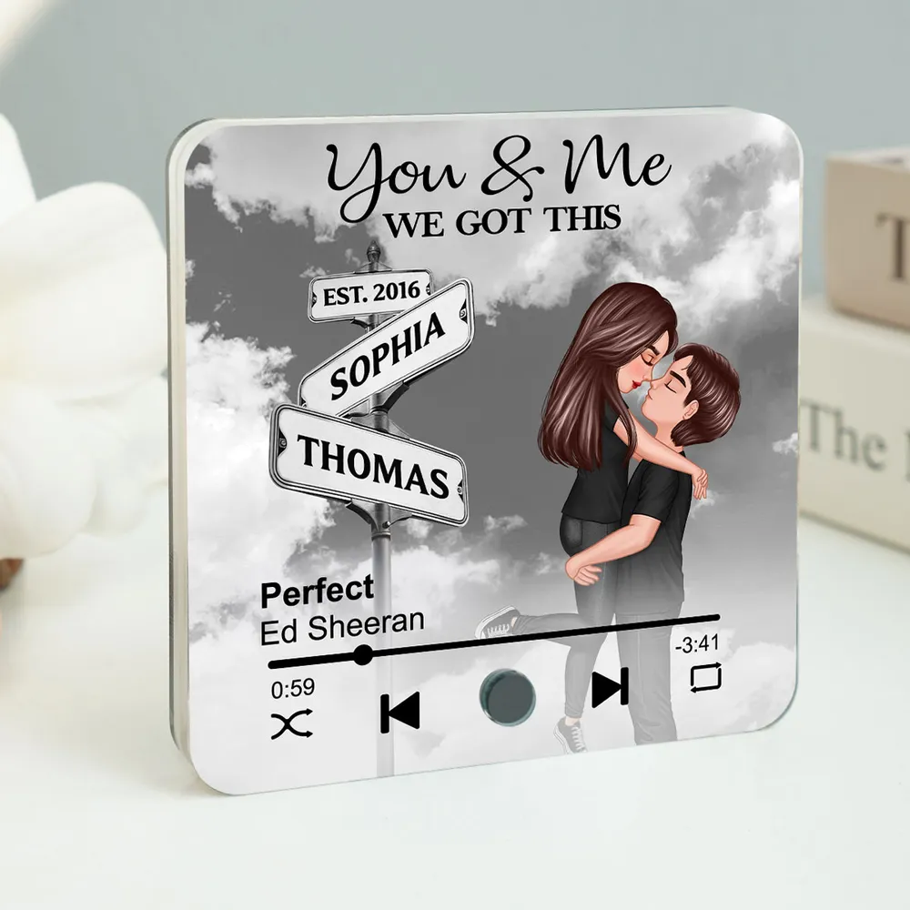 Always Beside You Couple Street Signs - Personalized Music Fridge Magnet - Heartfelt Gift For Couple