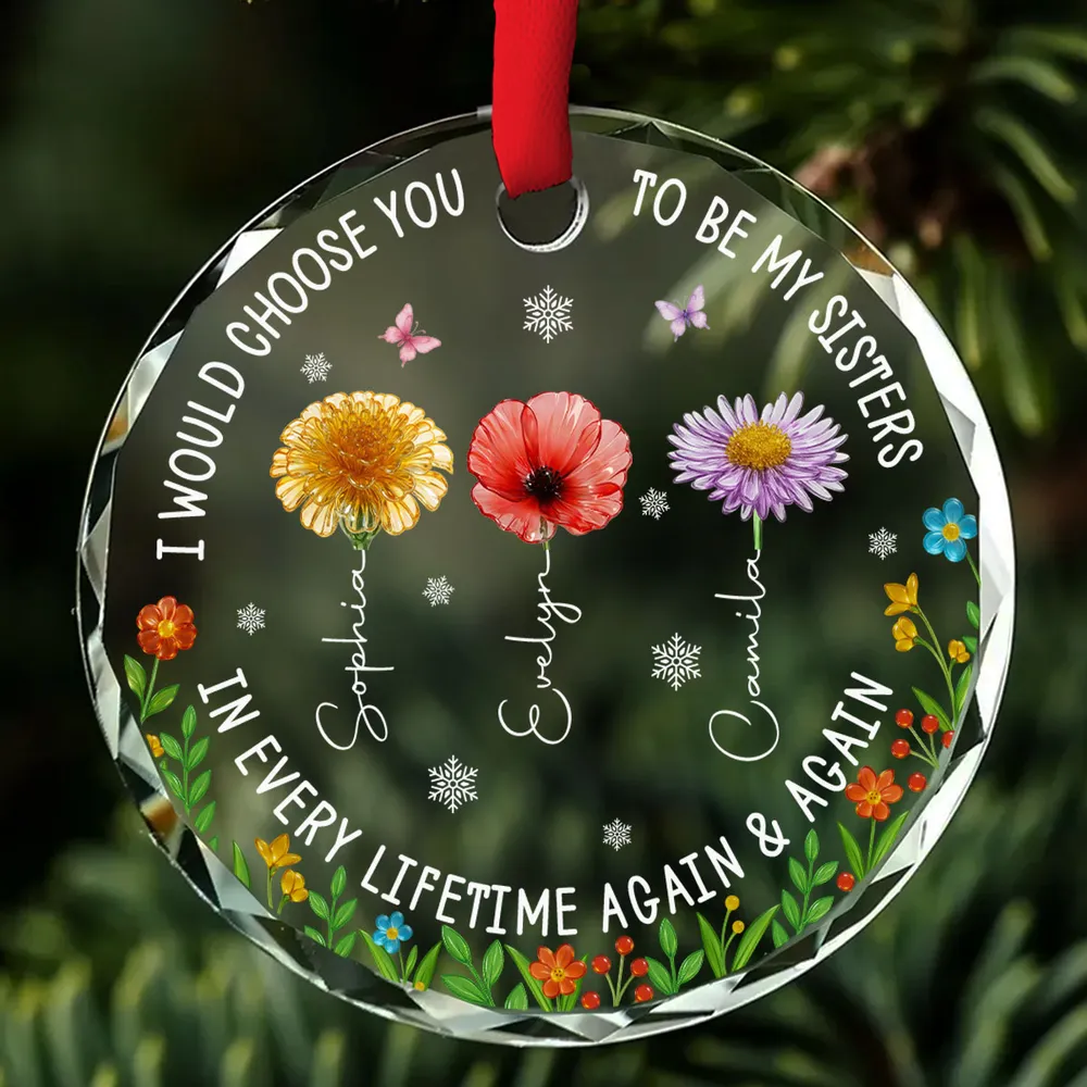 I Would Choose You To Be My Bestie - Personalized Crystal Ornament - Gift For Sisters, Besties