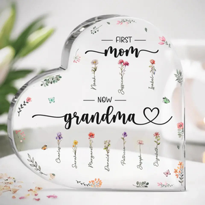 Thank You For Being A Mom And Our Kids' Grandma - Personalized Heart Shaped Acrylic Plaque - Gift For Grandma, Mother's Day Gift