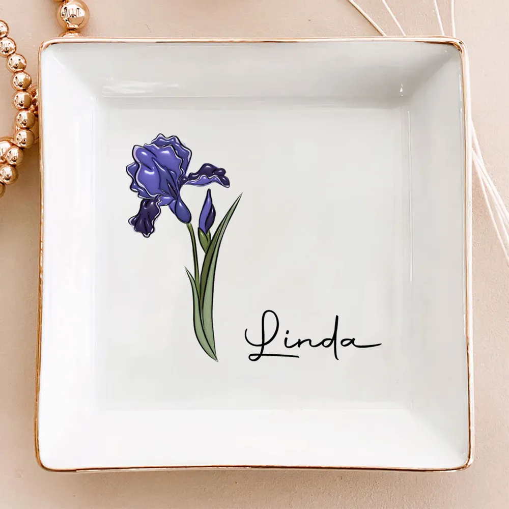 Friends Are Flowers That Never Fade - Personalized 3D Inflated Effect Jewelry Dish - Gift For Bestie