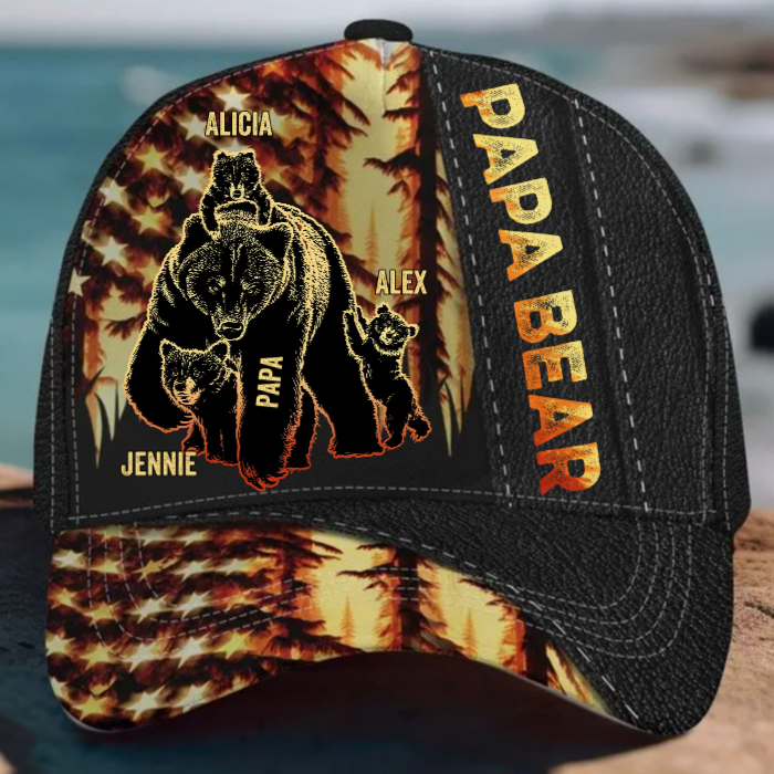 Papa Bear - Personalized Classic Cap - Gift For Father, Grandfather, Father's Day, Birthday Gift