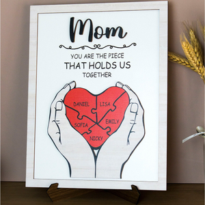 Mom Holds Us Together - Personalized Picture Frame - Gift For Mom, Mother's Day