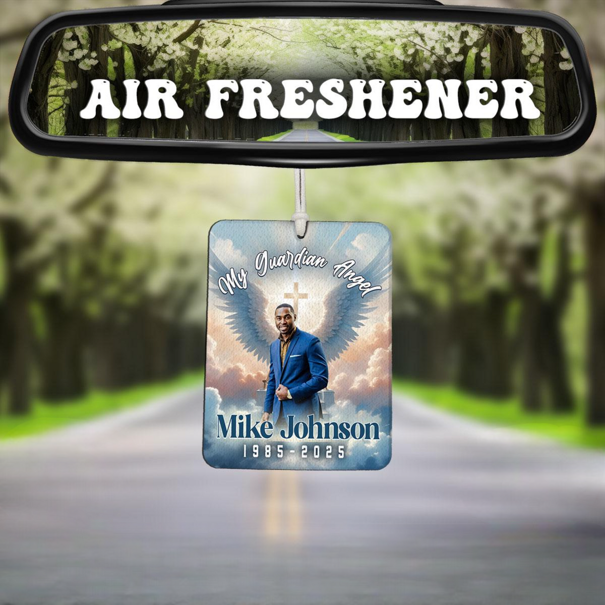 Custom Memorial Photo Air Freshener, Celebration Of Life Guest Gift, In Memory Of Car Freshie, My Guardian Angel