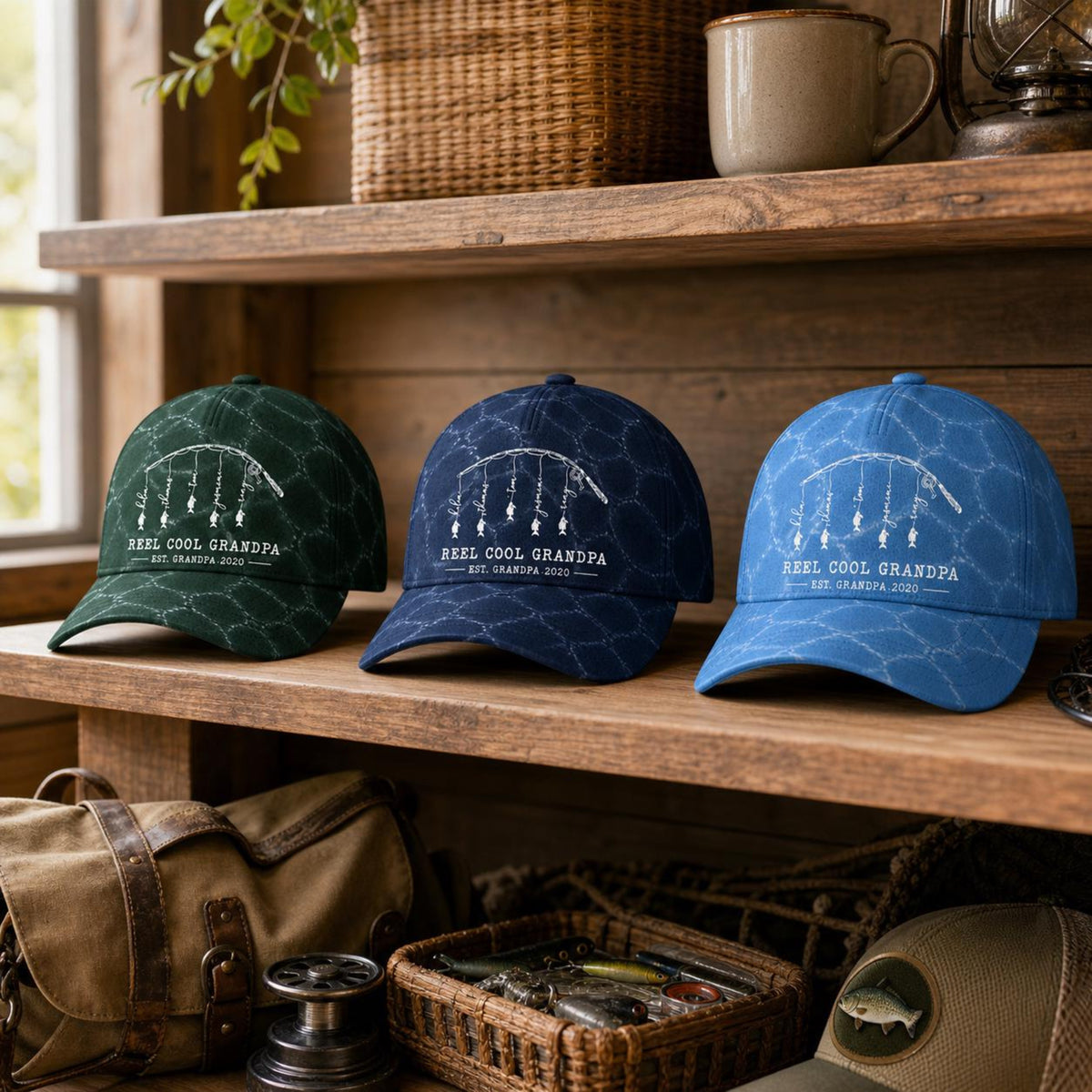 Reel Cool Dad Custom Fishing Hat, Personalized Fisher Grandpa Cap, Fathers Day Gift For Him, Reel Cool Papa Hat, Fishing Lover Grandpa Gift