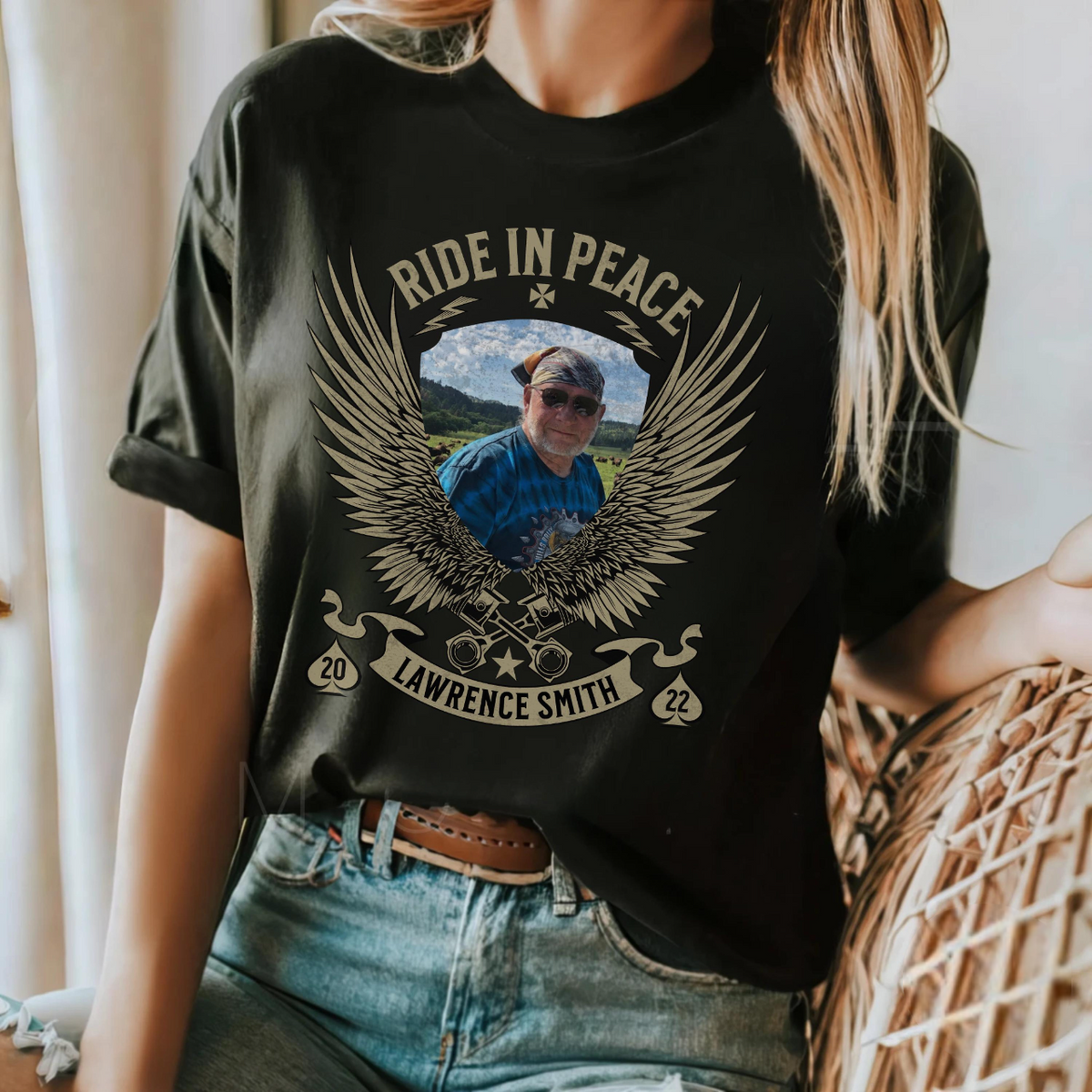 RIde In Peace Shirt, Custom Funeral Photo Shirt, Rest In Peace Memory Shirt, Remembrance Shirt, Custom Last Photo Shirt