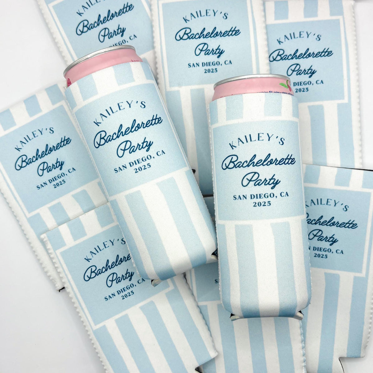 Personalized Coastal Bachelorette Can Cooler, Custom Can Cooler, Beach Bachelorette Party, Custom Party Favors