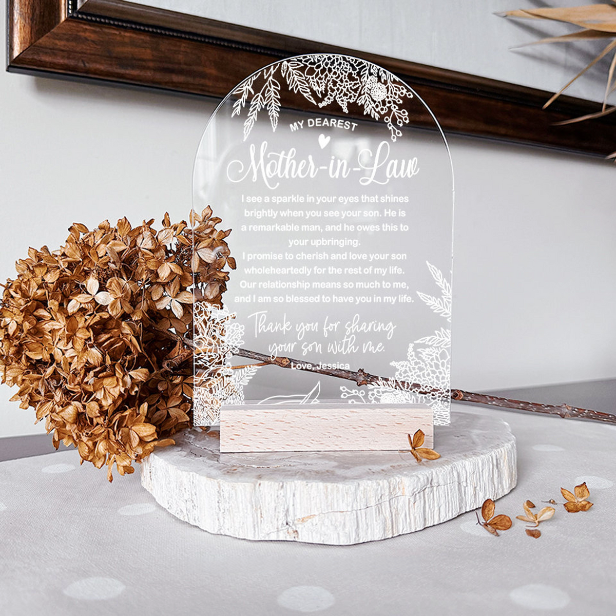 My Dearest Mother-In-Law, Personalized Acrylic Plaque, Gift For Mother-In-Law