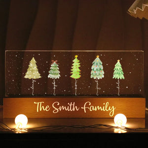Christmas Tree Family Custom Names - Personalized LED Night Light - Christmas Gift For Family