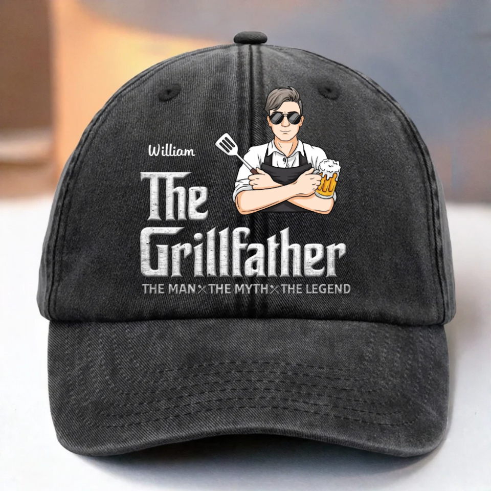 The Man, The Myth, The Grillfather - Personalized Classic Cap - Gift For Dad, Father's Day, Birthday Gift