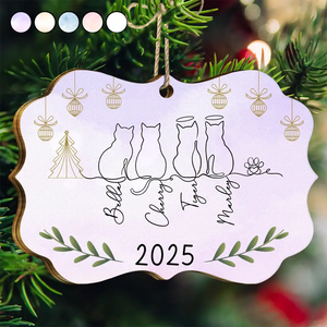 Cat Line Christmas - Personalized Ornament - Gift For Cat Lovers, Christmas Gift For Family