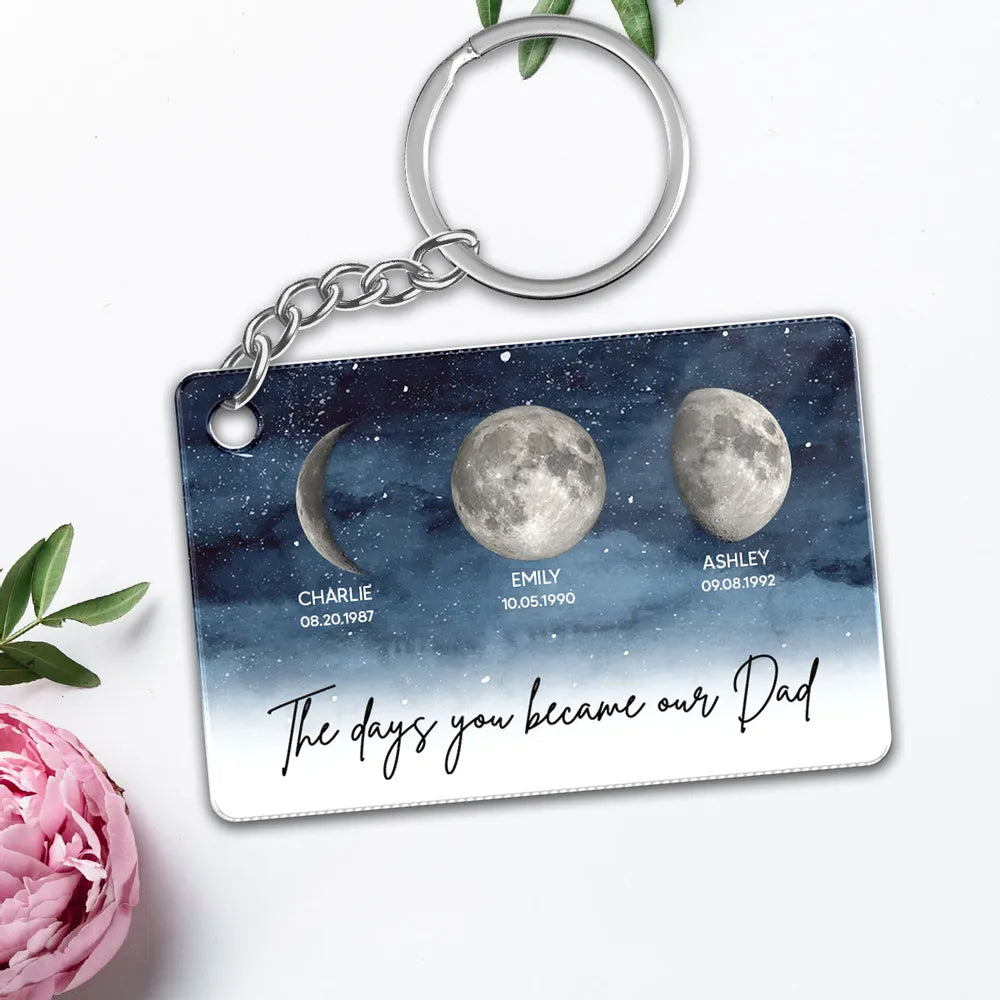 The Night You Became My Dad - Personalized Acrylic Keychain - Gift For Dad, Father's Day, Birthday Gift