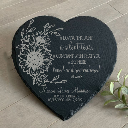 A Slient Tear, Sympathy Gift, Slate Grave Marker, Keepsake, Remembrance, Bereavement Gift, Loss of a Loved One, Grave Decoration