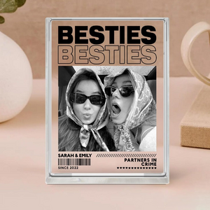Personalized Bestie Photo Acrylic Block, Birthday Present For Her, Friendship Keepsake Block, Bestie Gift