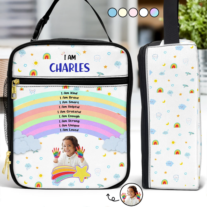 Daily Affirmations Custom Photo - Personalized Lunch Bag - Gift For Kids, Back To School Gift