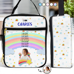 Daily Affirmations Custom Photo - Personalized Lunch Bag - Gift For Kids, Back To School Gift
