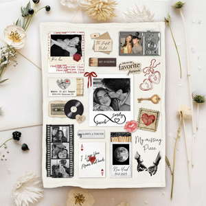 Personalized Valentine Gifts For Him, Custom Matchbox Blanket Gift For Boyfriend, Girlfriend, Anniversary Gift