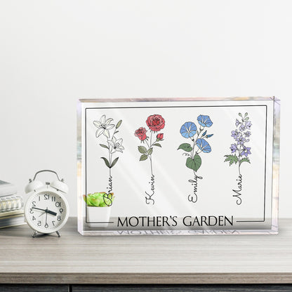 Mother's Garden With Little Flowers - Personalized Acrylic Plaque - Gift For Mom, Mother's Day, Birthday Gift