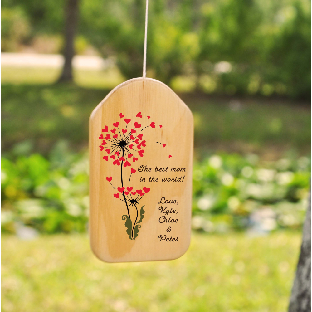 The Best Mom In The World- Personalized Windchime - Gift For Mom, Mother's Day, Birthday Gift