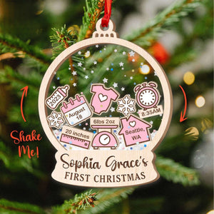 Baby's First Christmas - Personalized 4D Shaker Ornament - Christmas Gift For Family & Baby