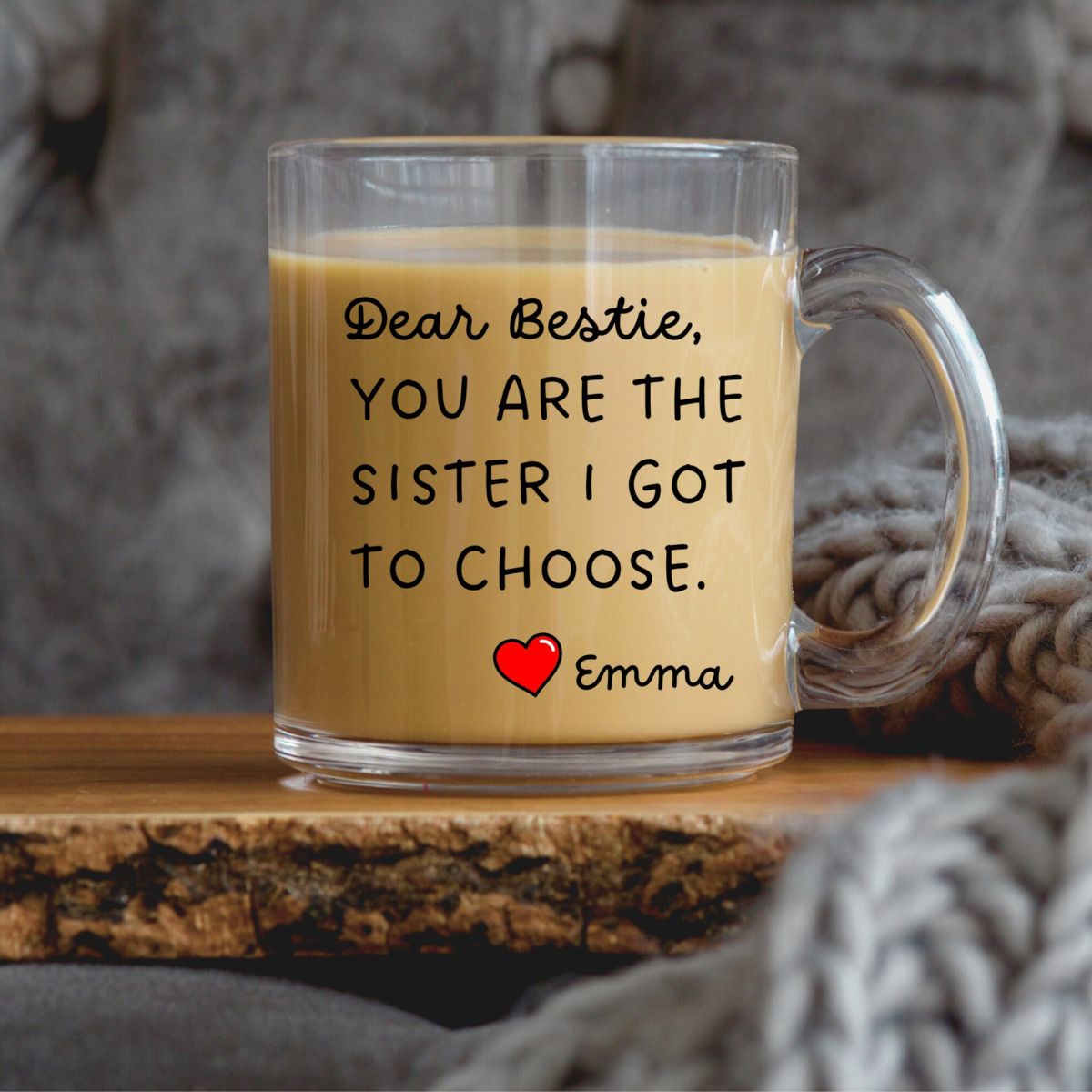 Soul Sister Best Friend Gift, Custom Bestie Glass Mug, Personalized Best Friend Gift, Friendship Glass Mug, Friend Birthday, Long Distance