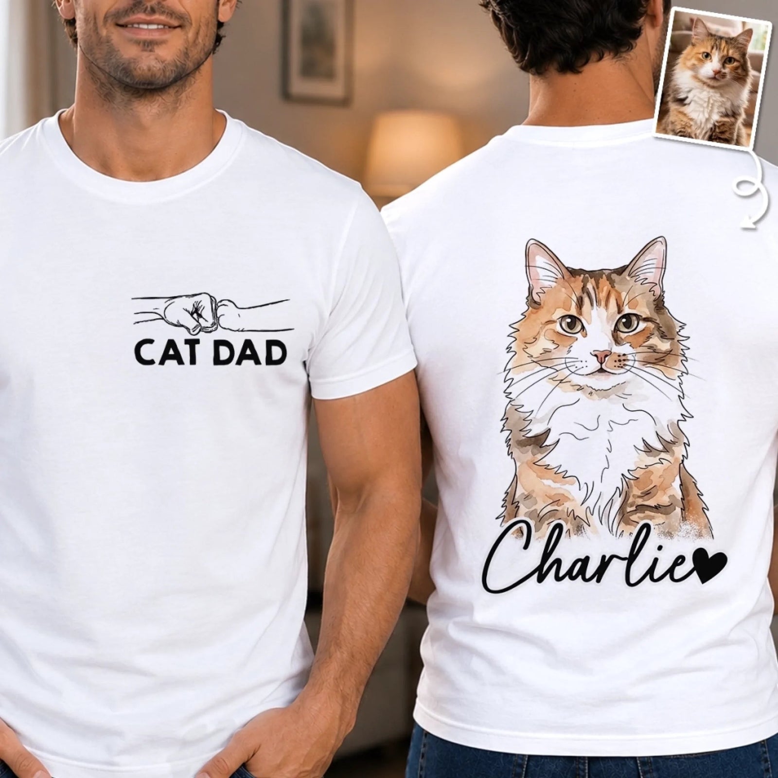 Custom Color Photo Furry Friends - Personalized 2-side Printed T Shirt - Father's Day, Mother's Day, Birthday Gifts For Dog Cat Lovers