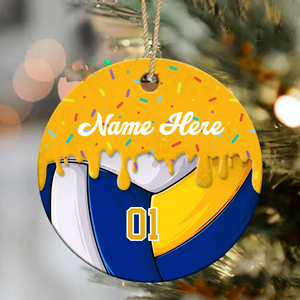 Personalized Volleyball Ornament Custom Name & Number Volleyball Gift, Volleyball Christmas Ornament, Volleyball Team Keepsake Gift