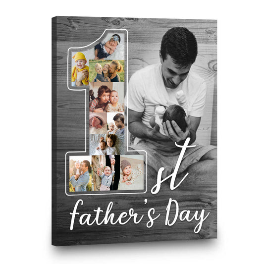 First Fathers Day Gift, Custom Photo Collage Gift For New Dad, 1st Fathers Day Gift From Baby, First Time Dad Gift For Husband