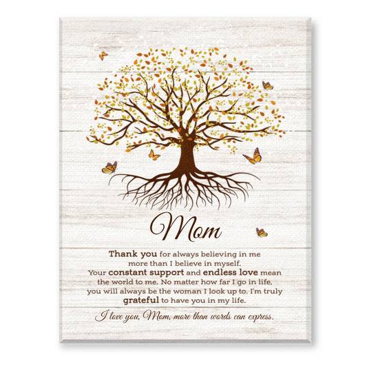 I Love You More Than Words Can Express - Personalized Canvas - Gift For Mom, Mother's Day, Birthday Gift