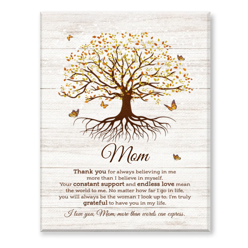I Love You More Than Words Can Express - Personalized Canvas - Gift For Mom, Mother's Day, Birthday Gift