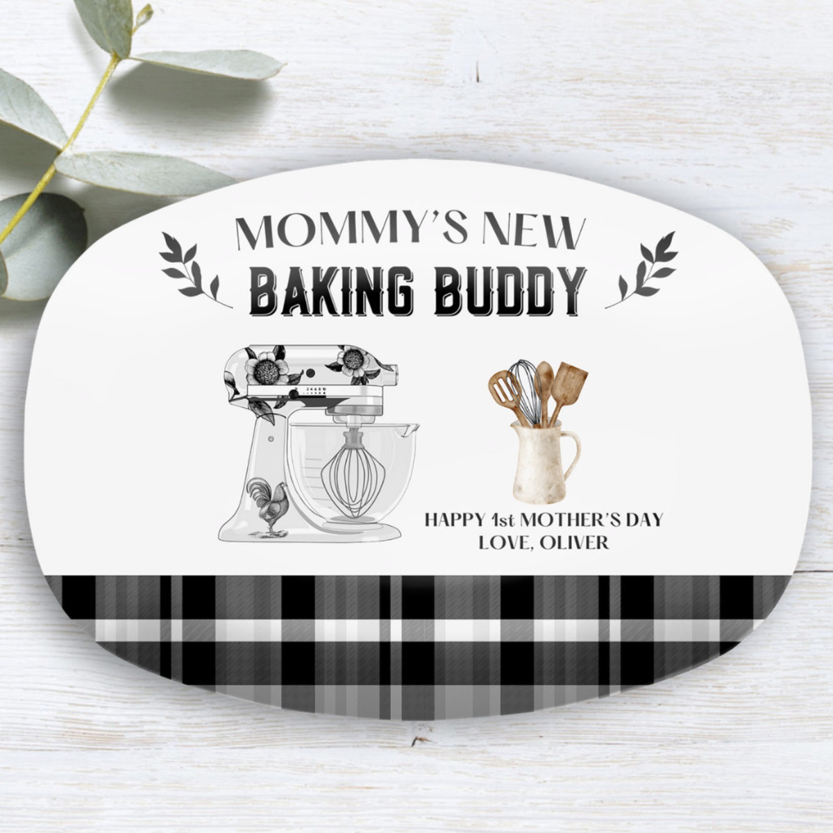Mommy's New Baking Buddy - Personalized Platter - Our First Mother's Day, First Time Mom, Mommy Gift from Baby, Cooking Gifts