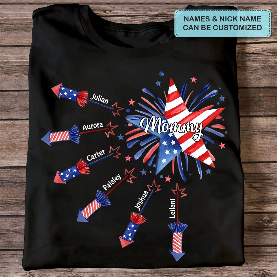 Mom National American Star - Personalized Apparel - 4th Of July Independence Day Gift For Mom Grandma