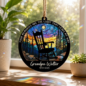Personalized Memorial Suncatcher Ornament for Loved Ones, Custom In Loving Memory Suncatcher, Memorial Keepsake, Remembrance Ornament