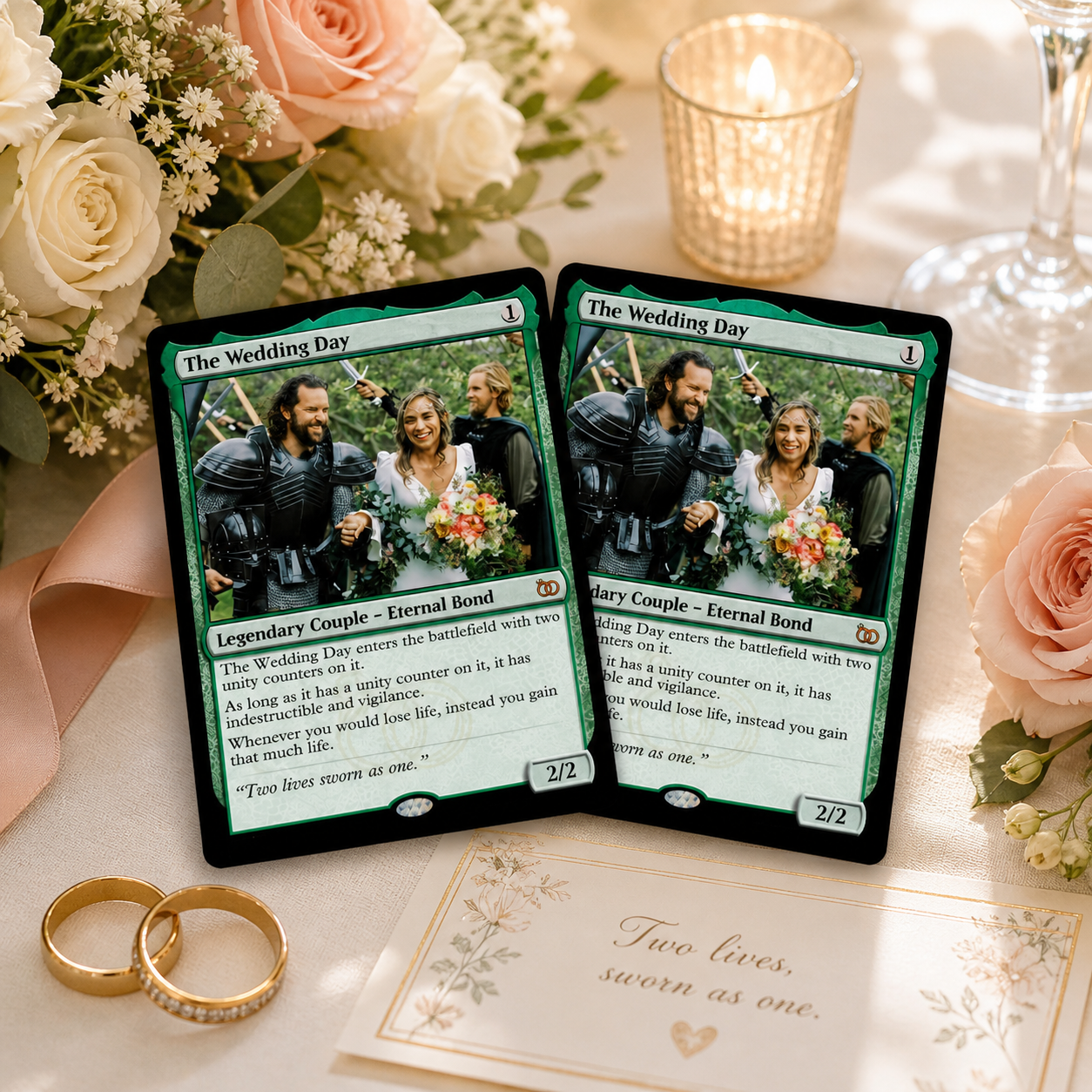 Custom MTG Style Trading Card: Personalized Anniversary, Wedding, Pet, Fathers Day, Mothers Day, Birthday, Gift.