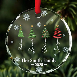 The Christmas Tree Family - Personalized Crystal Ornament - Christmas Gift For Family