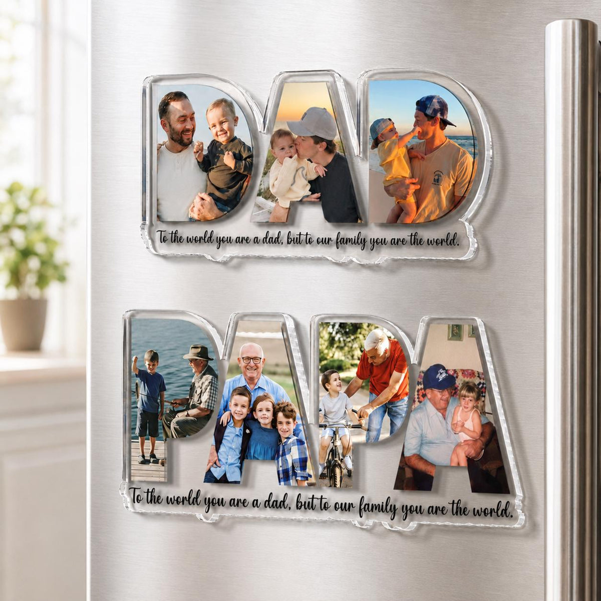 Personalized Dad Papa Magnet With Picture, Custom Dad And Kids Photo Magnet, Fathers Day Gift For Dad, Papa, Gift For Husband, New Dad Gift