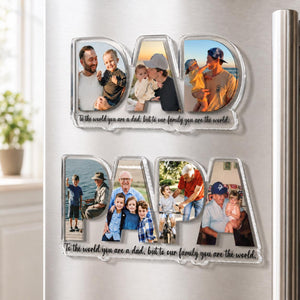 Personalized Dad Papa Magnet With Picture, Custom Dad And Kids Photo Magnet, Fathers Day Gift For Dad, Papa, Gift For Husband, New Dad Gift