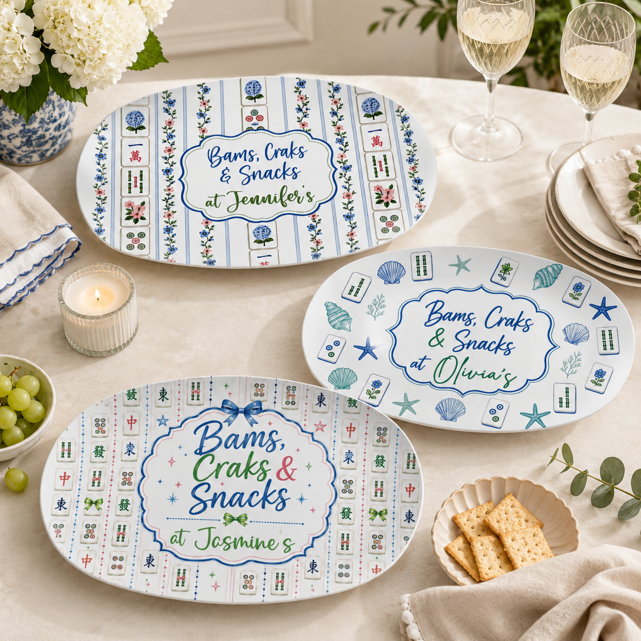 Mahjong Personalized Platter, Game Night, Mahjong Gifts, Mahj Girls Party Decor, Mahjong Dessert Plate banner-1_f25786f2-ffcc-453a-bf8f-8eb185bab037.png