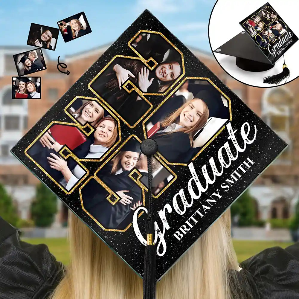 Custom Photo Graduate Anniversary - Personalized Graduation Cap Topper - Graduation Gift For Daughter Son