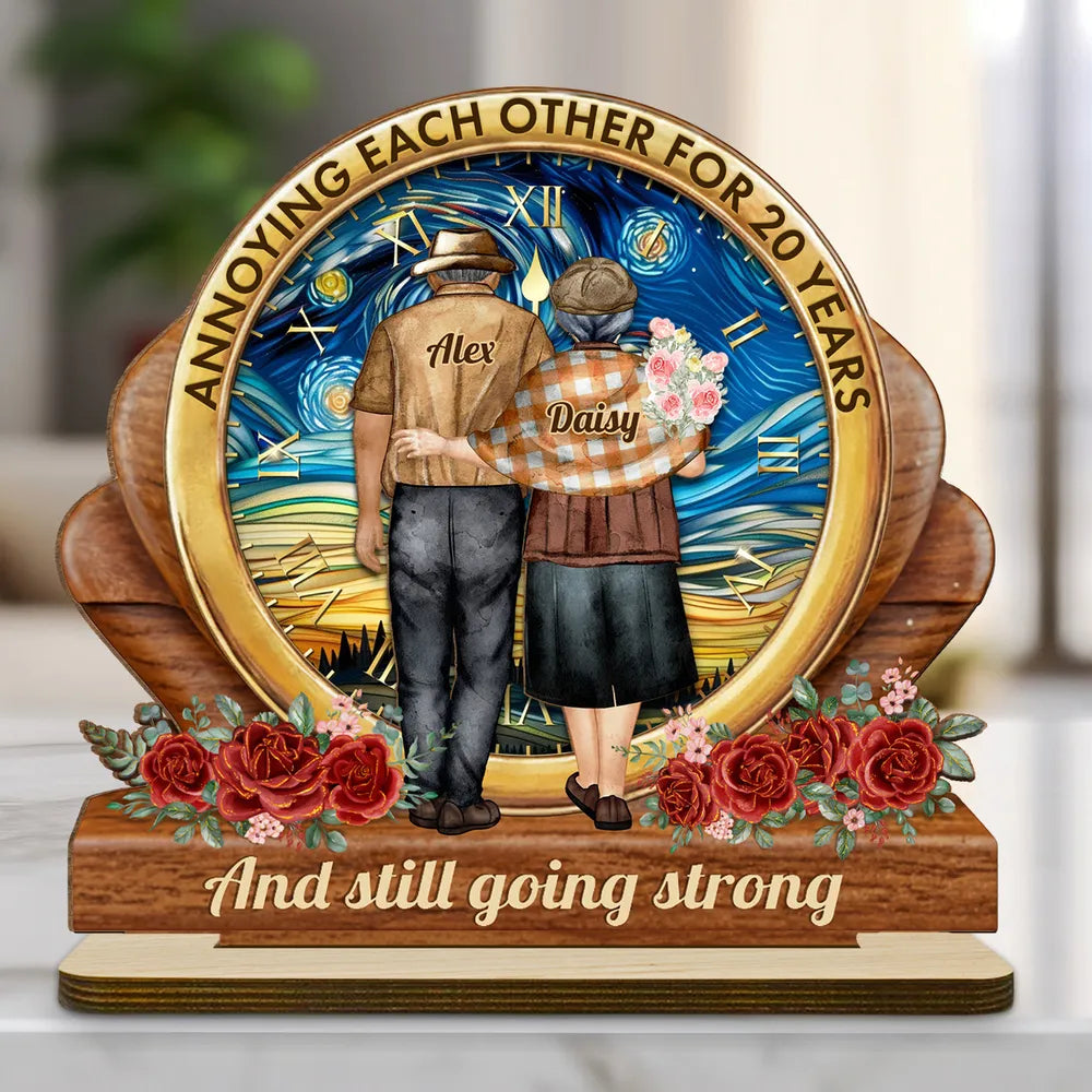 Annoying Each Other For Years And Still Going Strong - Personalized Wooden Plaque - Anniversary Gift For Couple, Valentine's Day Gift