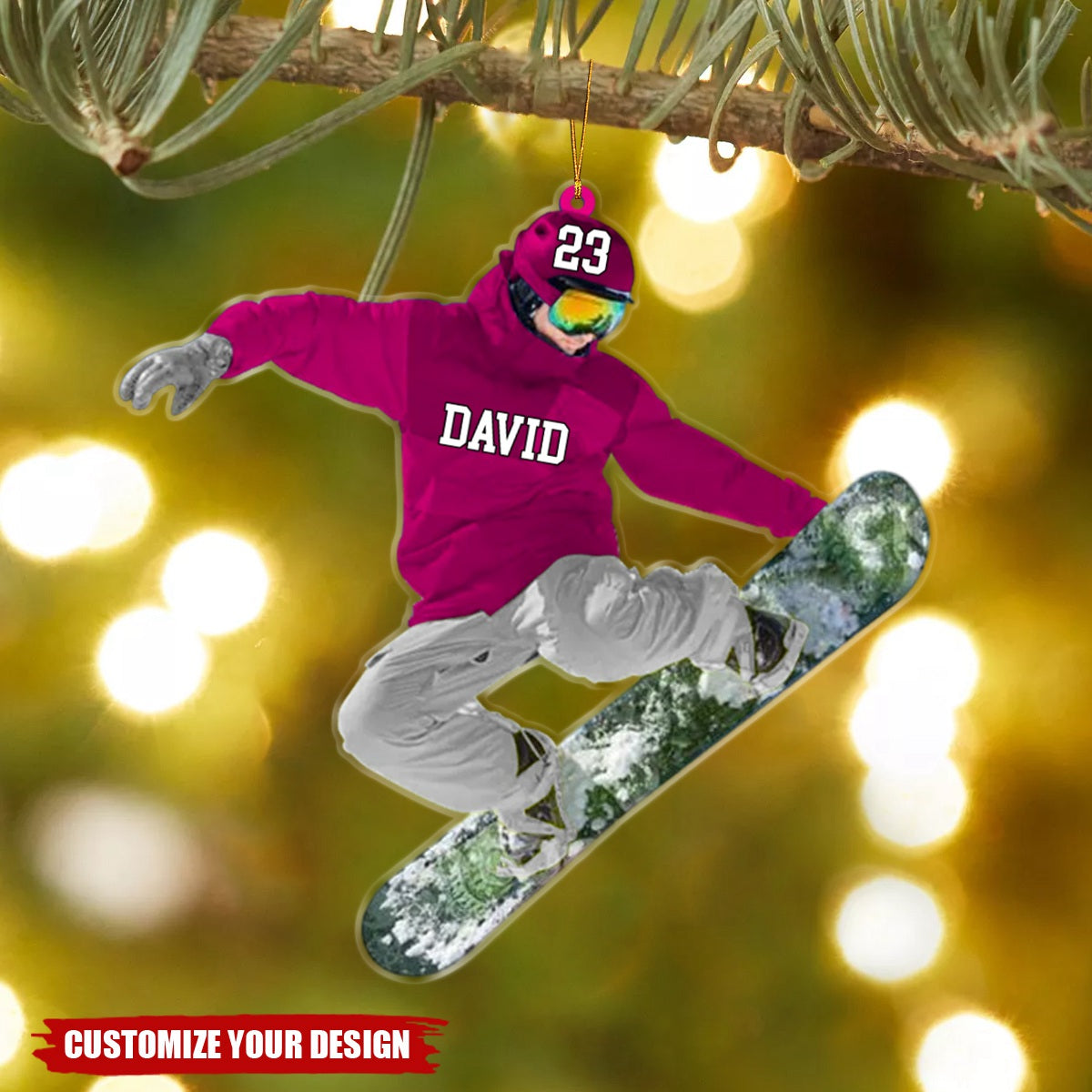 Personalized Snowboarding Athletes Skis Christmas Ornament, Gift For Ski Lovers