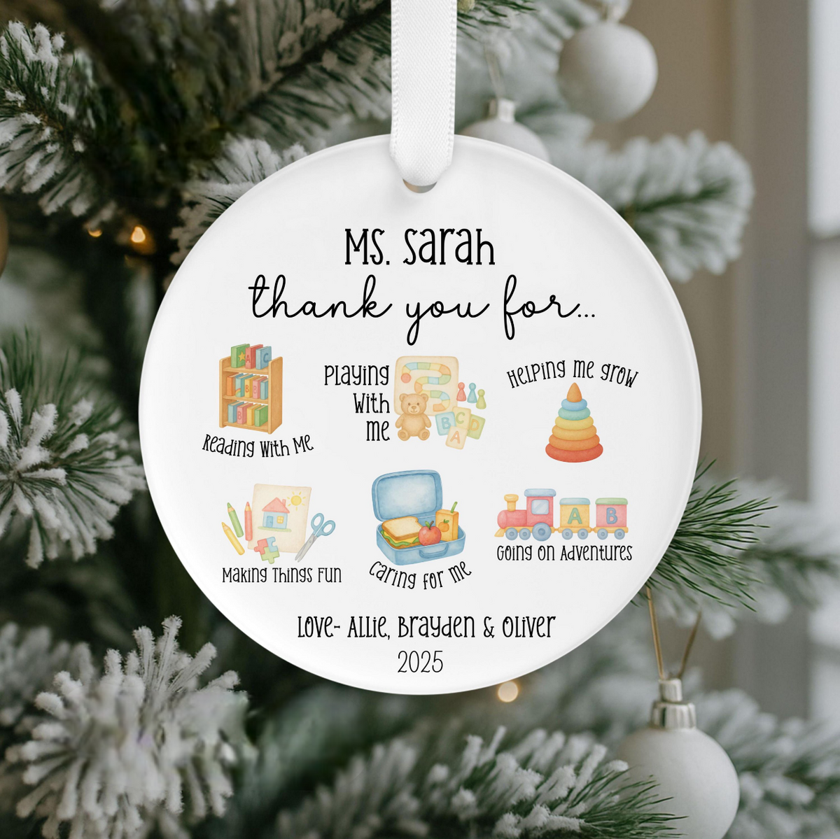 Personalized Babysitter Ornament, Nanny Ornament, Daycare Provider Ornament, Appreciation Gift, Babysitter Gift From Family